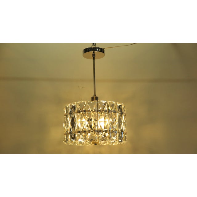 1960s Mid Century Prism Faceted Crystal Kinkeldey Pendant For Sale - Image 10 of 13