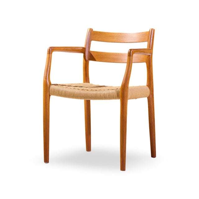 Niels Møller Models 84 and 67 Mid Century Danish Teak and Rope Dining Chairs - Set of 6 For Sale - Image 12 of 18