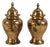Small Vintage Brass Ginger Jar Pair – Hollywood Regency Mantel Decor For Sale