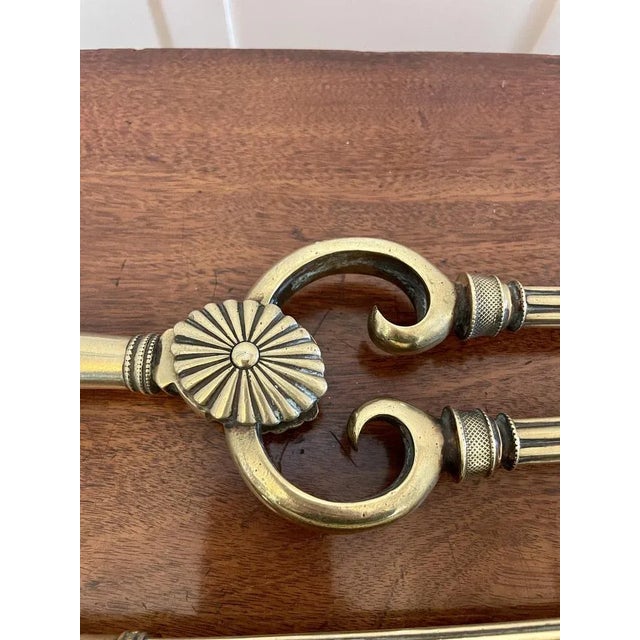 Antique George III Brass Fire Irons, 1820s, Set of 3 For Sale - Image 9 of 11