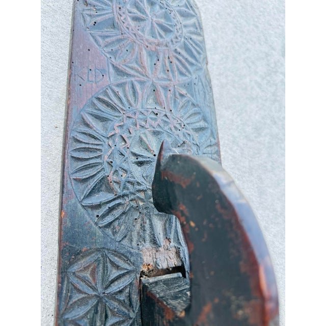 Wood Antique Hand Carved Wall Hanging For Sale - Image 7 of 7