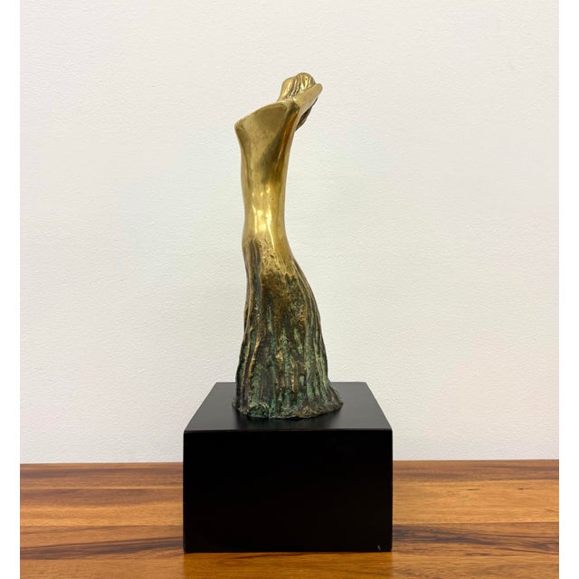 Vintage Brass Sculpture of Women on Plinth For Sale In West Palm - Image 6 of 7