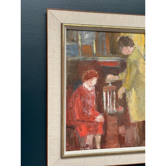 Ingeborg Strangell, Conversation, 1960s, Oil on Canvas, Framed For Sale - Image 14 of 18