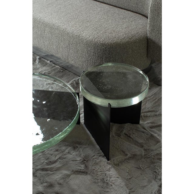 Alwa One Big 5501TB Side Table with Transparent Top and Black Base by Sebastian Herkner for Pulpo For Sale - Image 4 of 4
