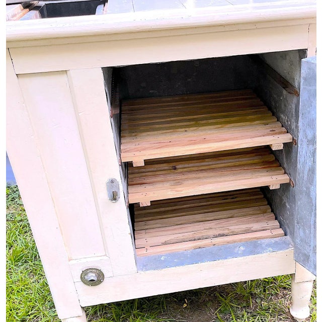 White Wooden Art-Deco Fridge-Cabinet, France 1920's For Sale - Image 6 of 7