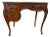 Vintage French Desk Kidney Shaped Vanity Three Carved Drawers Inlays Petite Size For Sale - Image 4 of 13