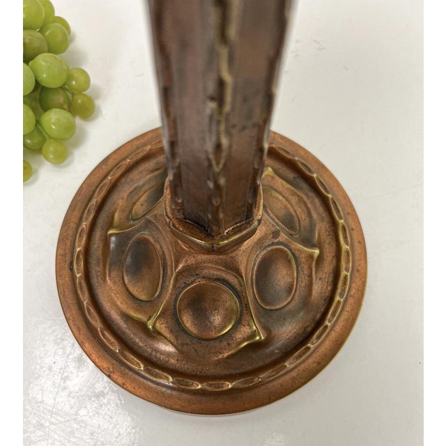 Arts and Craft Brass and Iron Table Lamp in the style of Oscar Bach, 1920s For Sale - Image 12 of 18