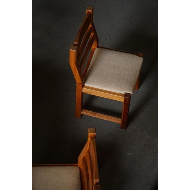 Brown Danish Modern Brutalist Chairs in Pine by Hans Jørgen Frydendal, 1970s, Set of 6 For Sale - Image 8 of 18