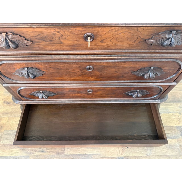 Antique Mid-19th Century Walnut Marble-Top Chest For Sale - Image 10 of 17