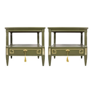Mid Century Transitional Pair of Nightstands by American of Martinsville - Newly Painted For Sale