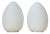 Vintage Egg-Shaped Opaline Glass Table Lamps, 1970s, Set of 2 For Sale