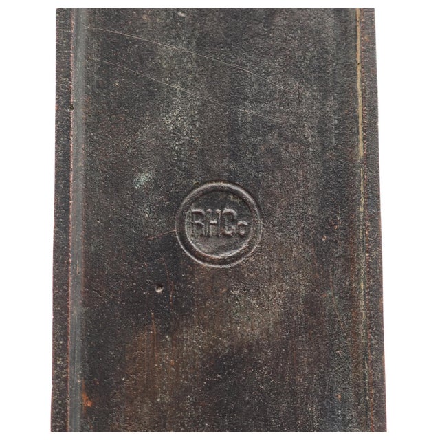 Vintage Traditional 11.5 In. Reading Brass Door Push Plate For Sale - Image 4 of 5
