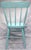 Wood Vintage Chippy Turquoise Wooden Farmhouse Shabby Chic Accent Chair For Sale - Image 7 of 13