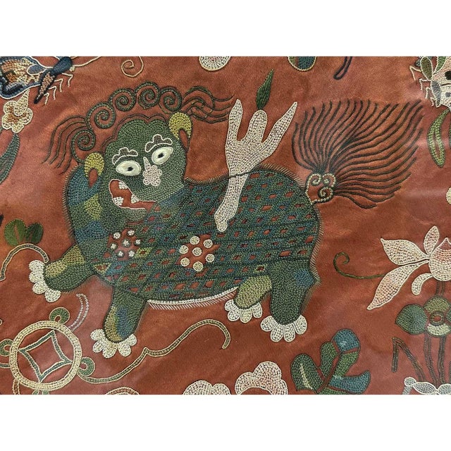 Framed Antique Chinese Qing Dynasty Embroidery For Sale - Image 4 of 8