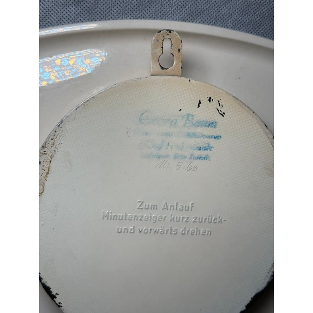Vintage Ceramic Wall Clock from Garant, Germany, 1950s For Sale - Image 6 of 9