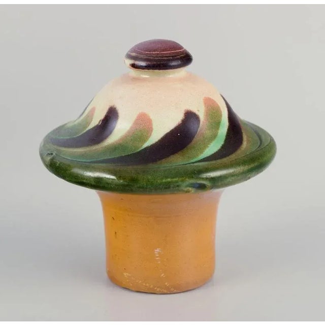 Ceramic Chocolate Jug with Polychrome Glaze from Kähler, Denmark, 1930s For Sale - Image 6 of 9