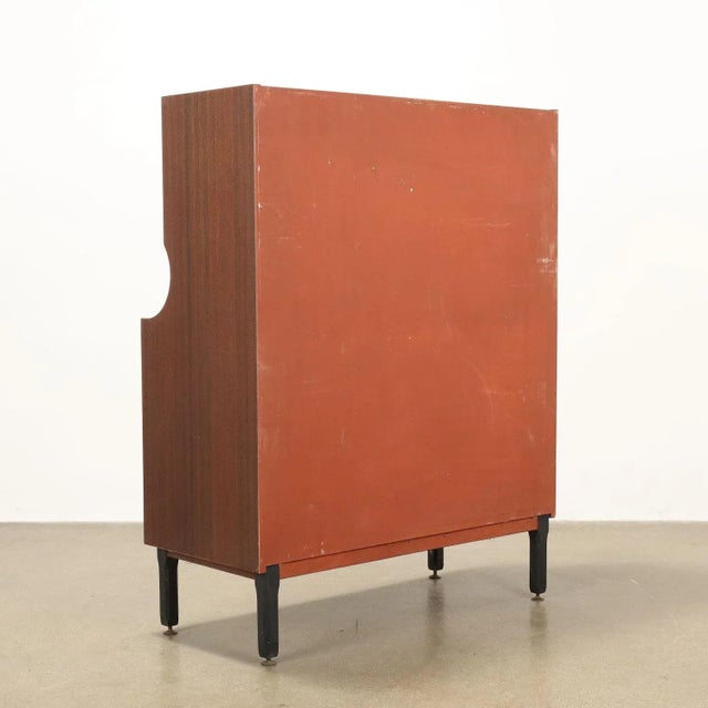 Brown Vintage Italian Cupboard in Exotic Wood Veneer, 1960s For Sale - Image 8 of 9