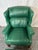 2000 - 2009 Whitmore Sherrill Furniture Green Leather Chair & Ottoman, 2 Pieces For Sale - Image 5 of 7