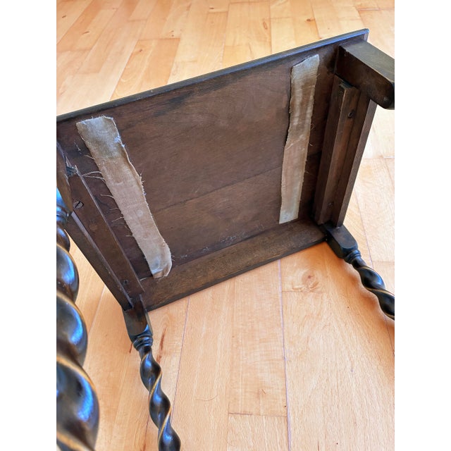 Vintage Set of 3 Barley Twist Walnut Nesting Side Tables, English 1940s For Sale - Image 15 of 15