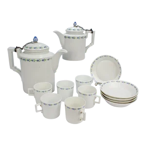 Antique 19th Century Gotha & Furstenberg German Porcelain Tea or Coffee Set- 14 Pieces