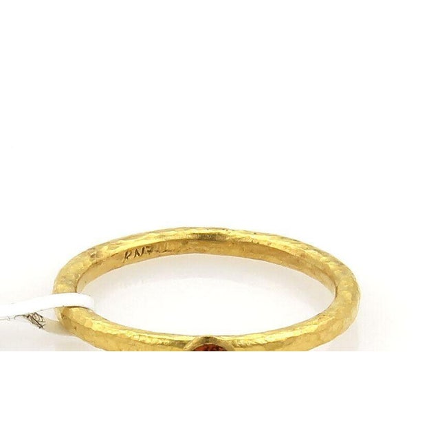 Mid 20th Century Gurhan Skittle 24k Gold & Spessartite Hammered Ring - Size 5 For Sale - Image 4 of 5