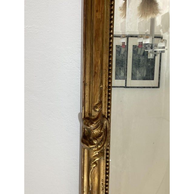 Antique French Gilded Wood Mirror, 1800s For Sale - Image 5 of 15
