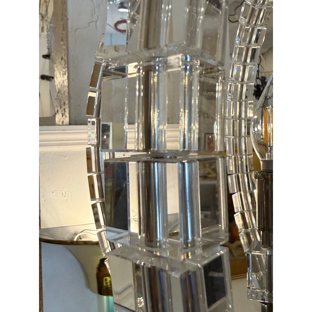 Visual Comfort Signature Crystal Cube Six-Light Chandelier For Sale - Image 10 of 12