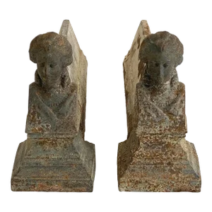 Antique French Lady Andirons or Fire Dogs - A Pair