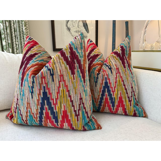 This is a stunning carved velvet from the exclusive couture line of Kravet. Featuring rich and dynamic shades of magenta...