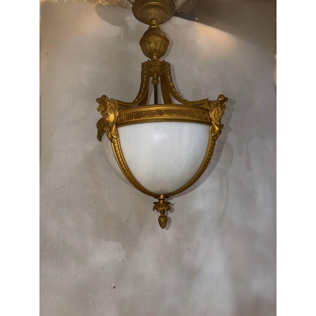 Late 19th Century Caldwell Bronze and Glass Light Fixture For Sale - Image 9 of 10