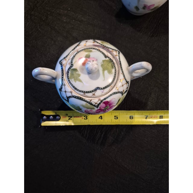 Ceramic Vintage Japanese Te-Oh Style China Creamer and Sugar Set For Sale - Image 7 of 8