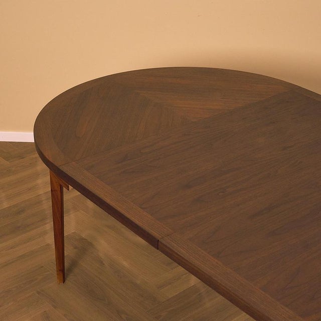 Swedish Round Dining Table in Walnut, 1950 For Sale - Image 3 of 11