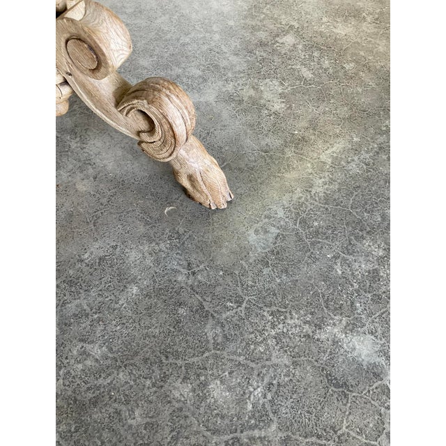 Antique Bleached Carved Oak Side Table With Hoof Feet 19th Century For Sale - Image 13 of 13