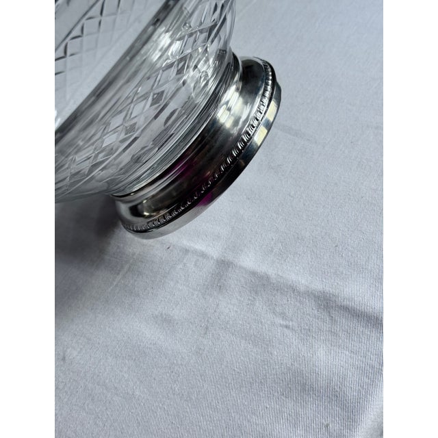 Silver 1930s Sheffield American Sterling Silver and Crystal Bowl For Sale - Image 8 of 13