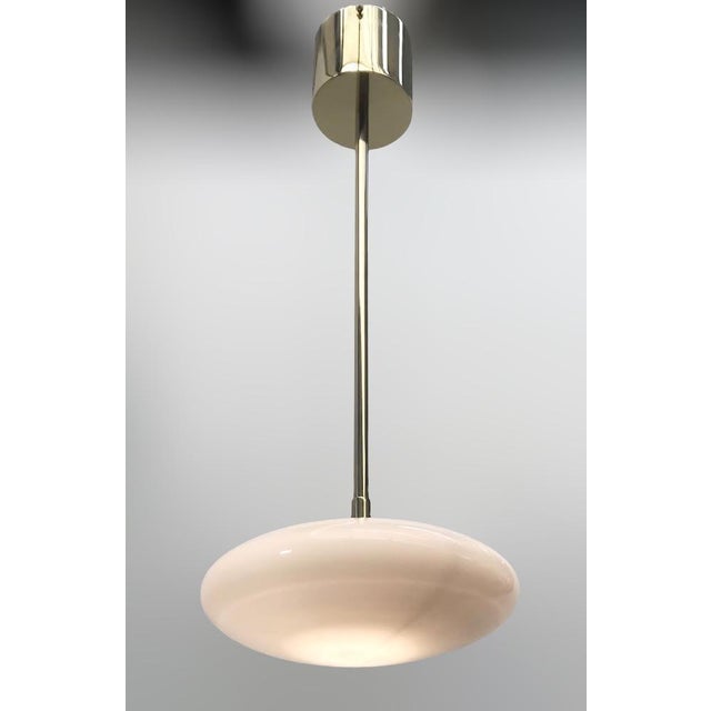 Uno Polished Brass Glossy Gray Shade Pendant by Fabio LTD For Sale - Image 6 of 7