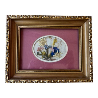 1960s Dried Flowers Matted and Framed. For Sale