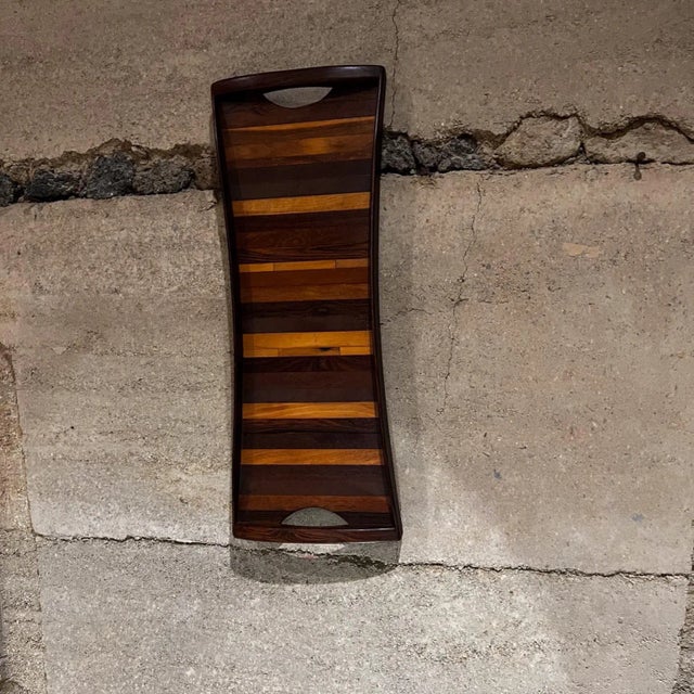 1970s Don Shoemaker Service Tray Exotic Wood Señal Mexico Mid-Century Modern For Sale In San Diego - Image 6 of 10