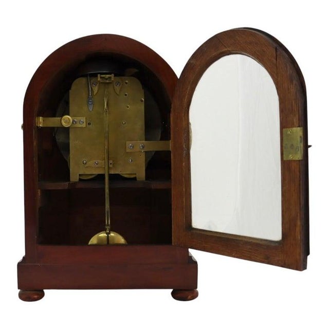 Antique English Frodsham Flame Mahogany Bracket Clock With Shelf C1820 For Sale - Image 13 of 18