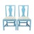 Pair of Academic Revival mahogany slip seat side chairs in a blue milk paint after an 18th century Virginia model. The...