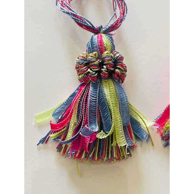 Shabby Chic Confetti Furniture/Door Key Tassels Pair For Sale - Image 3 of 3