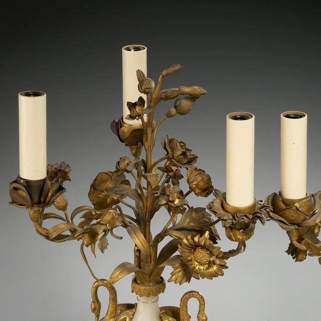 19th Century Louis XVI Style Candelabra Lamps For Sale In Houston - Image 6 of 7