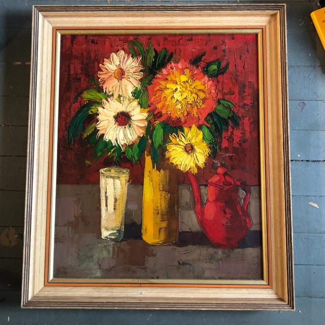 Mid Century Modern Abstract Pop Still Life Painting Original Modernist Frame For Sale In Philadelphia - Image 6 of 6