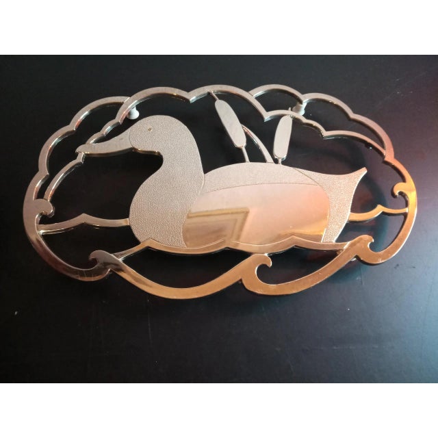 1980s Solid Brass Duck Figurine Table Trivet For Sale In Dallas - Image 6 of 6