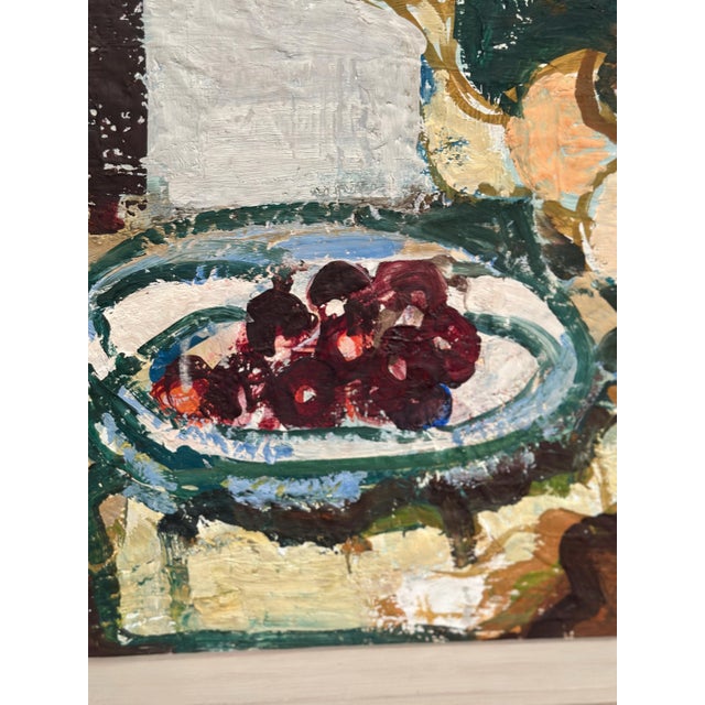 Hans Larsson, Fruits and Teapot, 1952, Oil Painting on Panel, Framed For Sale - Image 6 of 13