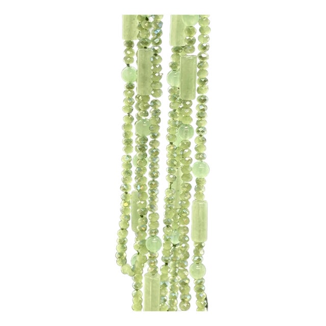 1930s Green Jadeite Art Déco Style Opera Length Necklaces, Two For Sale