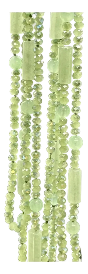 1930s Green Jadeite Art Déco Style Opera Length Necklaces, Two