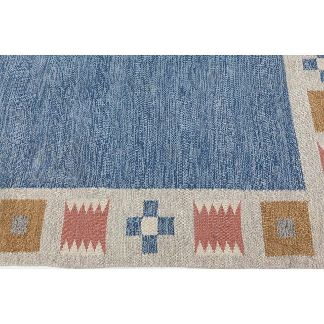 Textile Doris Leslie Blau Vintage Swedish Flat Weave Rug by Birgitta Söderkvist, (BS) For Sale - Image 7 of 8