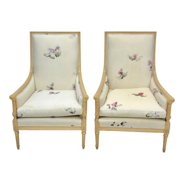 Mid 20th Century Pair of Wood Carved French Armchairs For Sale