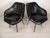 Metal Set of Vintage Black Skai Armchairs, 1960s For Sale - Image 7 of 18