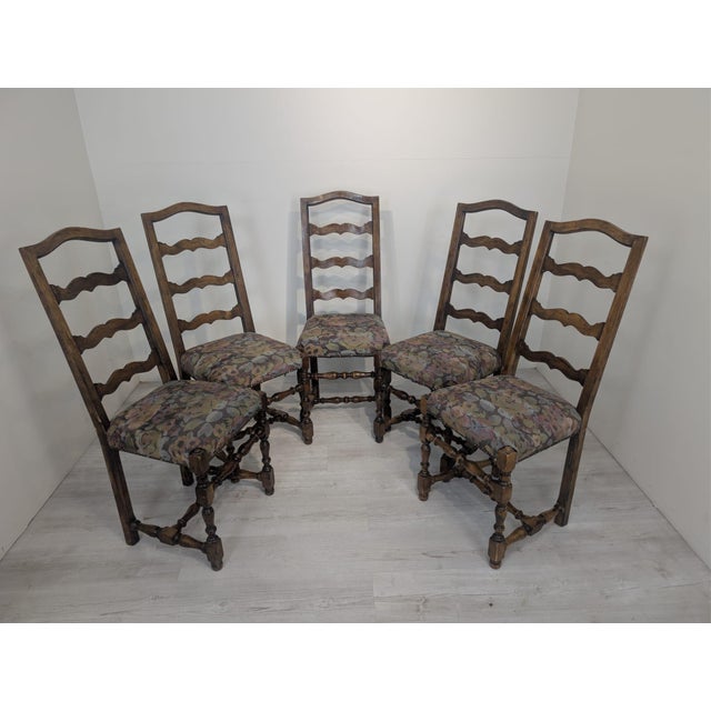 Vintage Oak Chair with High Backrest, 1965 For Sale - Image 9 of 16